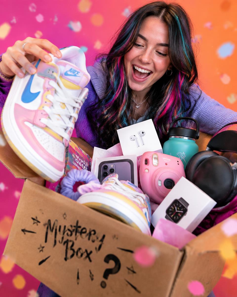 A reseller unboxing a colorful mystery pallet